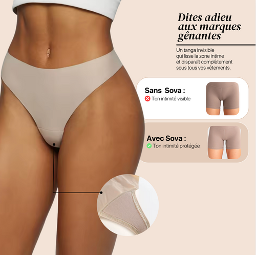 Sova© – Tanga invisible sans couture, effet seconde peau